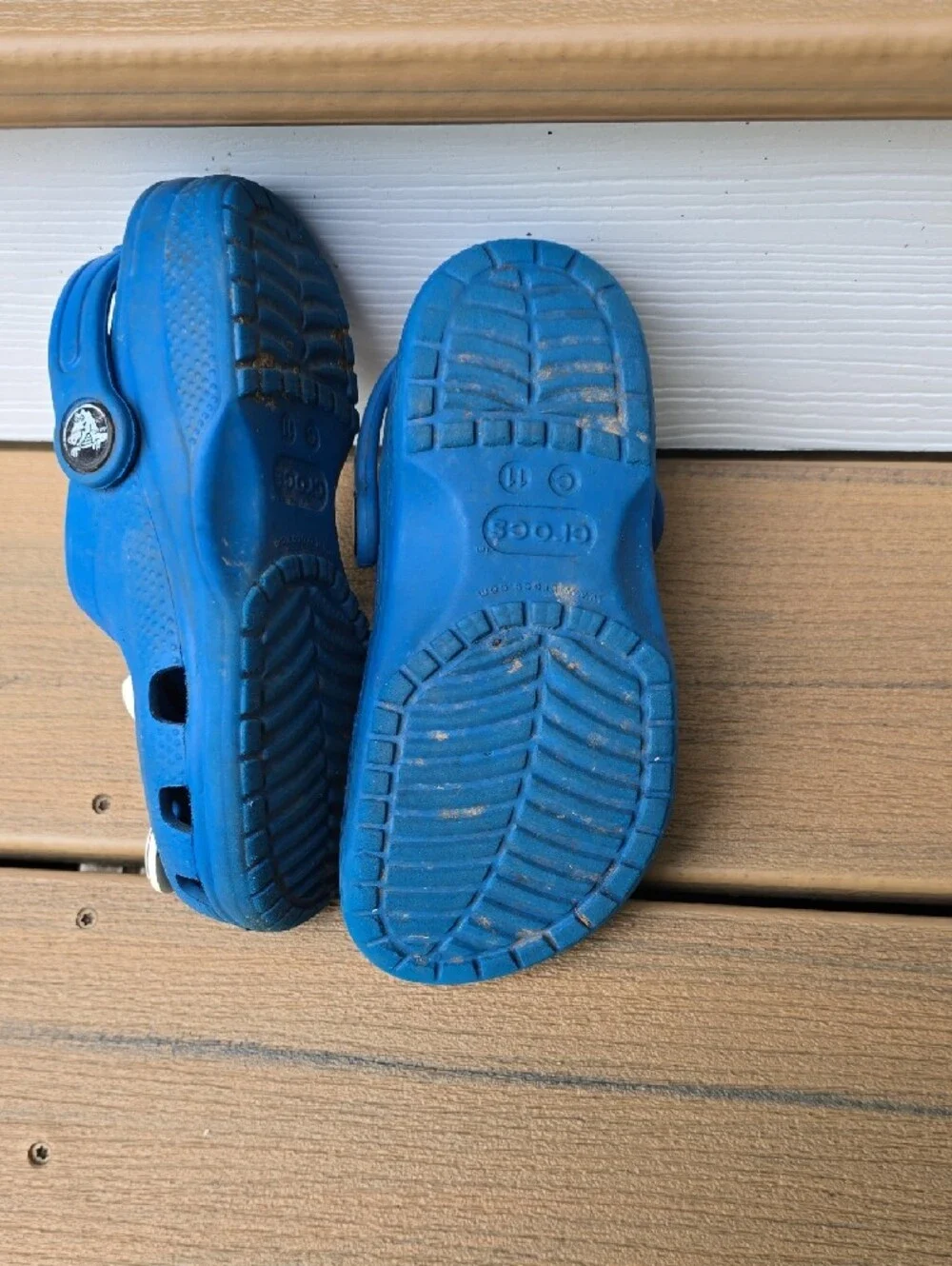 Crocs Kids Blue Slip-On Sandal Clogs with Charm Accents